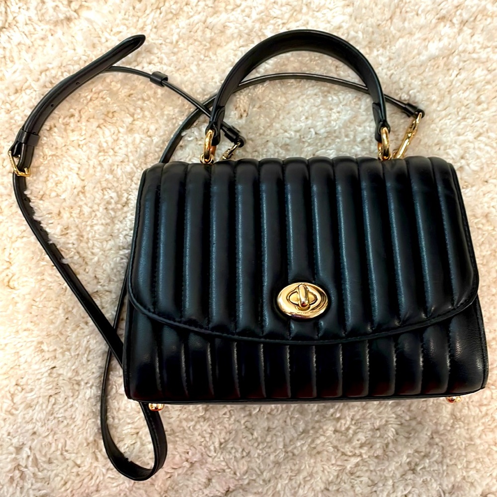 Coach Crossbody Purse (Black Leather)